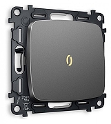 Выключатель одноклавишный с подсветкой без рамки Ambrella Volt Quant MO652010 цвет Антрацит