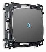 Выключатель проходной одноклавишный с подсветкой без рамки Ambrella Volt Quant MO652040 цвет Антрацит