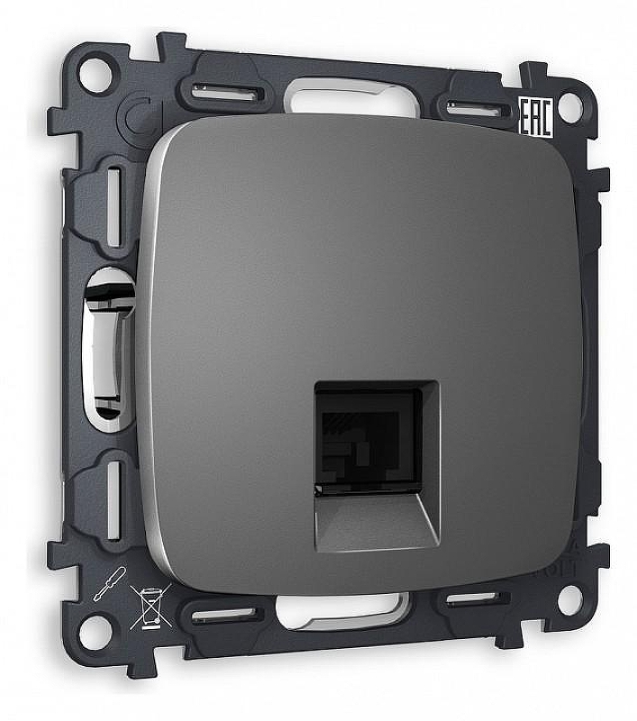 Розетка телефонная RJ-11 со шторкой, без рамки Ambrella Volt Quant MO662030 