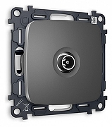 ТВ-розетка проходная без рамки Ambrella Volt Quant MO663030 цвет Антрацит