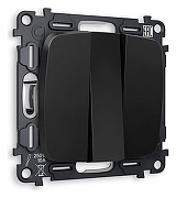 Выключатель трехклавишный без рамки Ambrella Volt Quant MO805010 цвет Черный