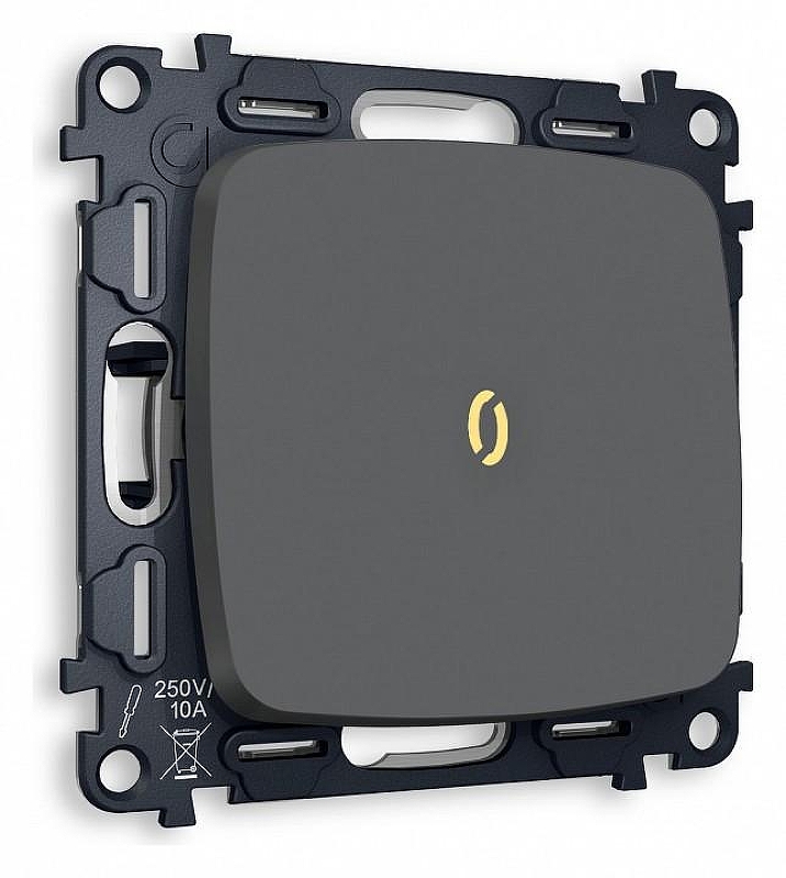 Выключатель одноклавишный с подсветкой без рамки Ambrella Volt Quant MO902010 