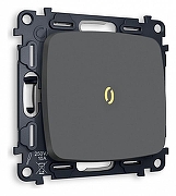 Выключатель одноклавишный с подсветкой без рамки Ambrella Volt Quant MO902010 цвет Графит