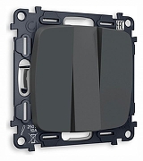 Выключатель трехклавишный без рамки Ambrella Volt Quant MO905010 цвет Графит