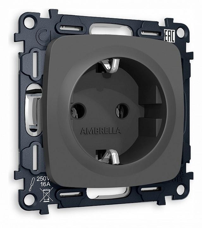 Розетка с заземлением, без рамки Ambrella Volt Quant MO906010 