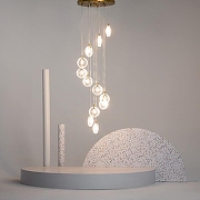 Люстра Maytoni Frozen MOD254PL-12BS цвет плафона/подвески Прозрачный, цвет арматуры Латунь-3