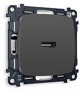 Розетка HDMI без рамки Ambrella Volt Quant MO914010 цвет Графит
