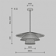 Подвесной светильник Maytoni Costa MOD394PL-01BS1 цвет плафона/подвески Коричневый, цвет арматуры Латунь-10