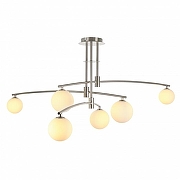 Люстра на штанге MyFar Stacy MR1015-6P цвет плафона/подвески Белый, цвет арматуры Никель-1