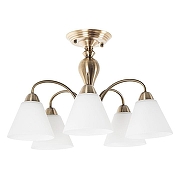 Люстра на штанге MyFar Anna MR1451-5C цвет плафона/подвески Белый, цвет арматуры Бронза-2