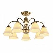 Люстра на штанге MyFar Anna MR1453-7C цвет плафона/подвески Белый, цвет арматуры Бронза-1