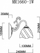 Бра MyFar Nicole MR1660-1W цвет плафона/подвески Белый, цвет арматуры Золото-5