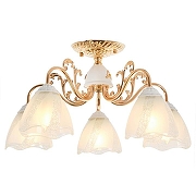 Люстра MyFar Nicole MR1661-5C цвет плафона/подвески Белый, цвет арматуры Белый, Золото-1