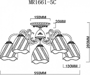 Люстра MyFar Nicole MR1661-5C цвет плафона/подвески Белый, цвет арматуры Белый, Золото-7