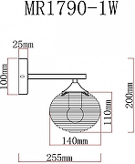 Бра MyFar Gloria MR1790-1W цвет плафона/подвески Прозрачный, цвет арматуры Никель-4