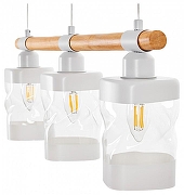 Подвесной светильник MyFar Olivia MR1831-3P цвет плафона/подвески Белый, Прозрачный, цвет арматуры Белый, Коричневый