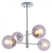 Люстра на штанге MyFar Camilla MR1881-4C цвет плафона/подвески Дымчатый, цвет арматуры Хром-1