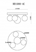 Люстра MyFar Cross MR1980-4C цвет плафона/подвески Белый, цвет арматуры Золото, Черный-4
