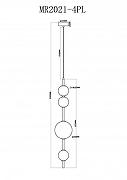Подвесной светильник MyFar Violla MR2021-4PL цвет плафона/подвески Белый, цвет арматуры Латунь-5