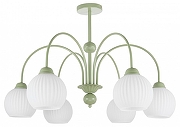 Люстра на штанге MyFar Flora MR2271-6С цвет плафона/подвески Белый, цвет арматуры Зеленый