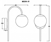 Бра MyFar Cassia MR2350-1W цвет плафона/подвески Белый, цвет арматуры Бежевый-4