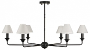 Люстра на штанге MyFar Leon MR2400-6C цвет плафона/подвески Белый, цвет арматуры Черный