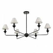Люстра на штанге MyFar Leon MR2400-6C цвет плафона/подвески Белый, цвет арматуры Черный-1