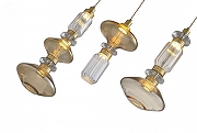 Подвесной светильник Mizi`en Mosaic MZ160191-3-720B цвет плафона/подвески Прозрачный, Шампань, цвет арматуры Бронза-2