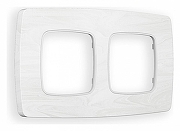 Рамка на 2 поста Ambrella Volt Opera OF940102 цвет Белый, Мрамор