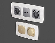 Рамка на 4 поста Ambrella Volt Opera OF940104 цвет Белый, Мрамор-2