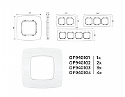 Рамка на 4 поста Ambrella Volt Opera OF940104 цвет Белый, Мрамор-3