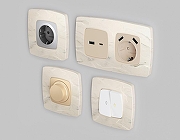 Рамка на 3 поста Ambrella Volt Opera OF940603 цвет Бежевый, Серый-1