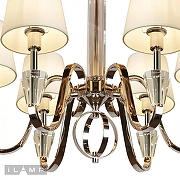 Люстра iLamp Alesti P2424-6 Nickel цвет плафона/подвески Бежевый, цвет арматуры Прозрачный, Никель-4