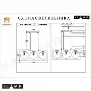 Люстра iLamp Golden P2484-3 GD цвет плафона/подвески Белый, цвет арматуры Золото-2