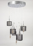 Люстра Manne Paula PL.5301-(8+4)+5CHshade цвет плафона/подвески Черный, цвет арматуры Хром-1