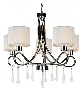 Люстра iLamp Bella RM1029/5CR цвет плафона/подвески Белый, Прозрачный, цвет арматуры Хром