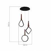 Подвесной светильник ST-Luce Shape SL6131.403.36 цвет плафона/подвески Черный, цвет арматуры Терракот, Черный-3