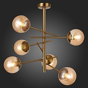 Люстра на штанге EVOLUCE Velio SLE1099-312-06 цвет латунь-3