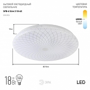 Накладной светильник Эра Slim SPB-6 Slim 3 18-4K цвет плафона/подвески Белый, цвет арматуры Белый-1