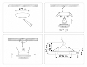 Встраиваемый светильник Ambrella Light TN TN30708 цвет плафона/подвески Черный, цвет арматуры Черный-6
