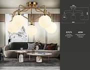 Люстра Ambrella Light TR TR3212 цвет плафона/подвески Белый, цвет арматуры Золото-2