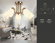 Люстра Ambrella Light TR TR3218 цвет плафона/подвески Белый, цвет арматуры Золото-2