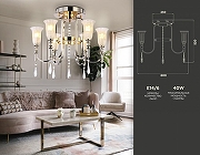 Люстра Ambrella Light TR TR3244 цвет плафона/подвески Белый, Прозрачный, цвет арматуры Золото-2