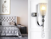 Бра Ambrella Light TR TR3253 цвет плафона/подвески Белый, Прозрачный, цвет арматуры Хром-6