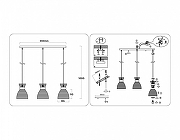 Подвесной светильник Ambrella Light TR TR3407 цвет плафона/подвески Дымчатый, цвет арматуры Золото, Черный-5