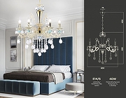 Люстра Ambrella Light TR TR4923 цвет плафона/подвески Прозрачный, Синий, цвет арматуры Белый, Золото-2