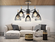 Люстра на штанге Ambrella Light TR TR8015 цвет плафона/подвески Черный, цвет арматуры Коричневый, Черный-6