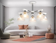 Люстра на штанге Ambrella Light TR TR9093 цвет плафона/подвески Белый, цвет арматуры Белый, Хром-5