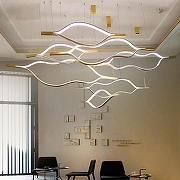 Подвесной светильник Imperiumloft Tape Light TRUDY01 цвет плафона/подвески Белый, цвет арматуры Золото-3