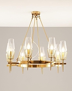 Люстра на штанге Moderli Stella V10360-8P цвет плафона/подвески Прозрачный, цвет арматуры Латунь-1